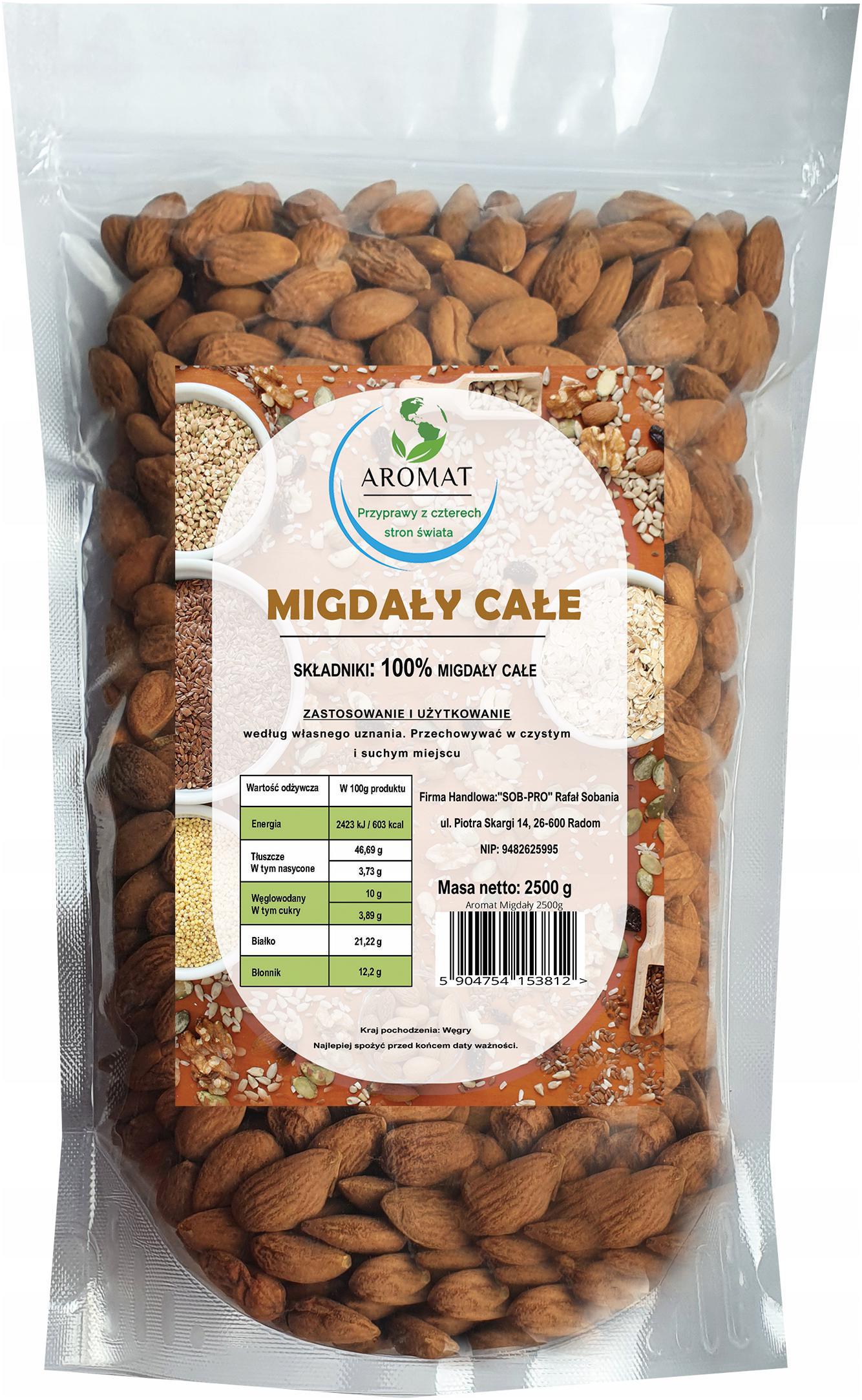 Mandle Celé 2,5 kg Kalifornské| přírodní velké čerstvé| Velké Balení