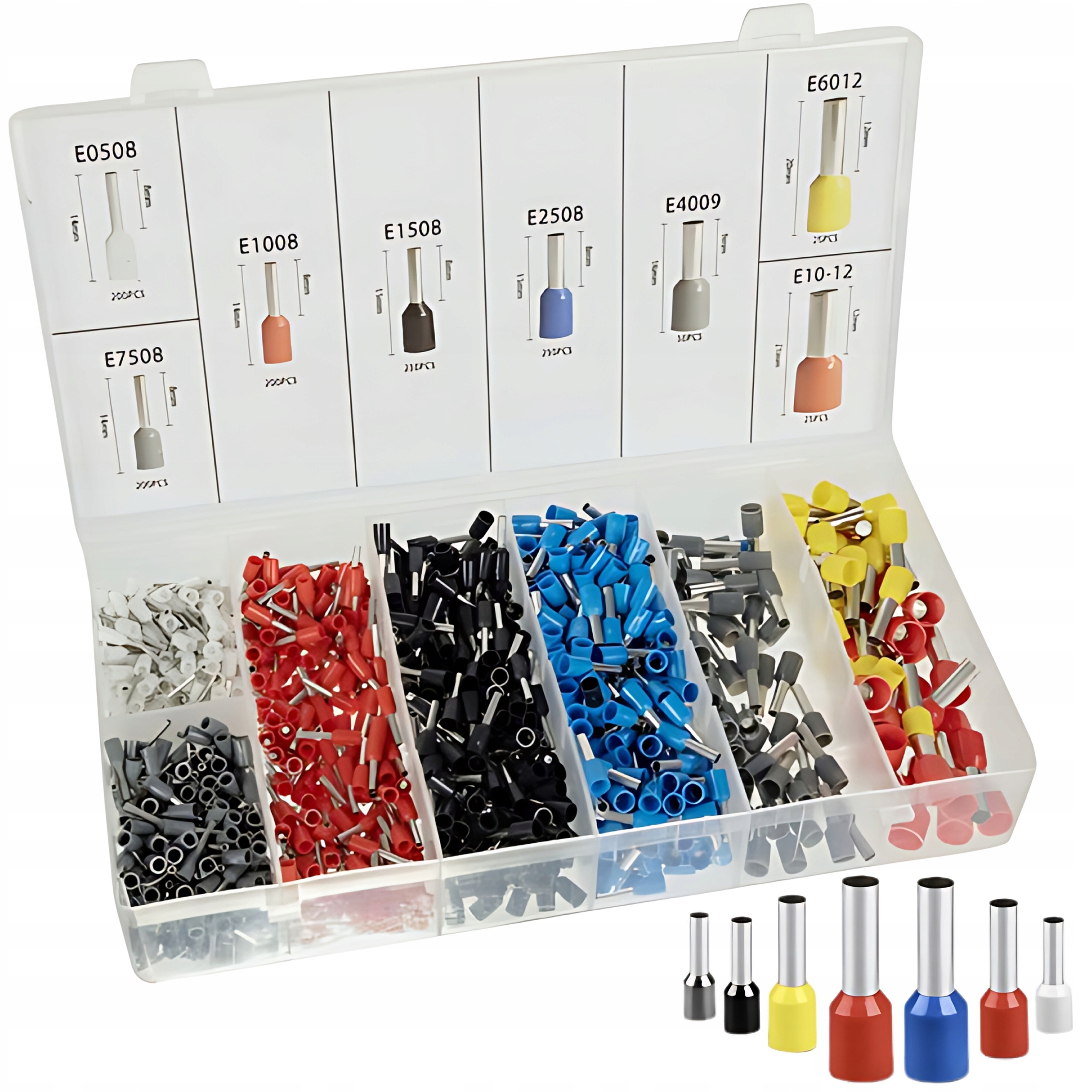 Zaciskarka Do Kabli Tulejek Muf Praska - Zestaw 1200 tulejek 0.25-10mm2 Marka inna