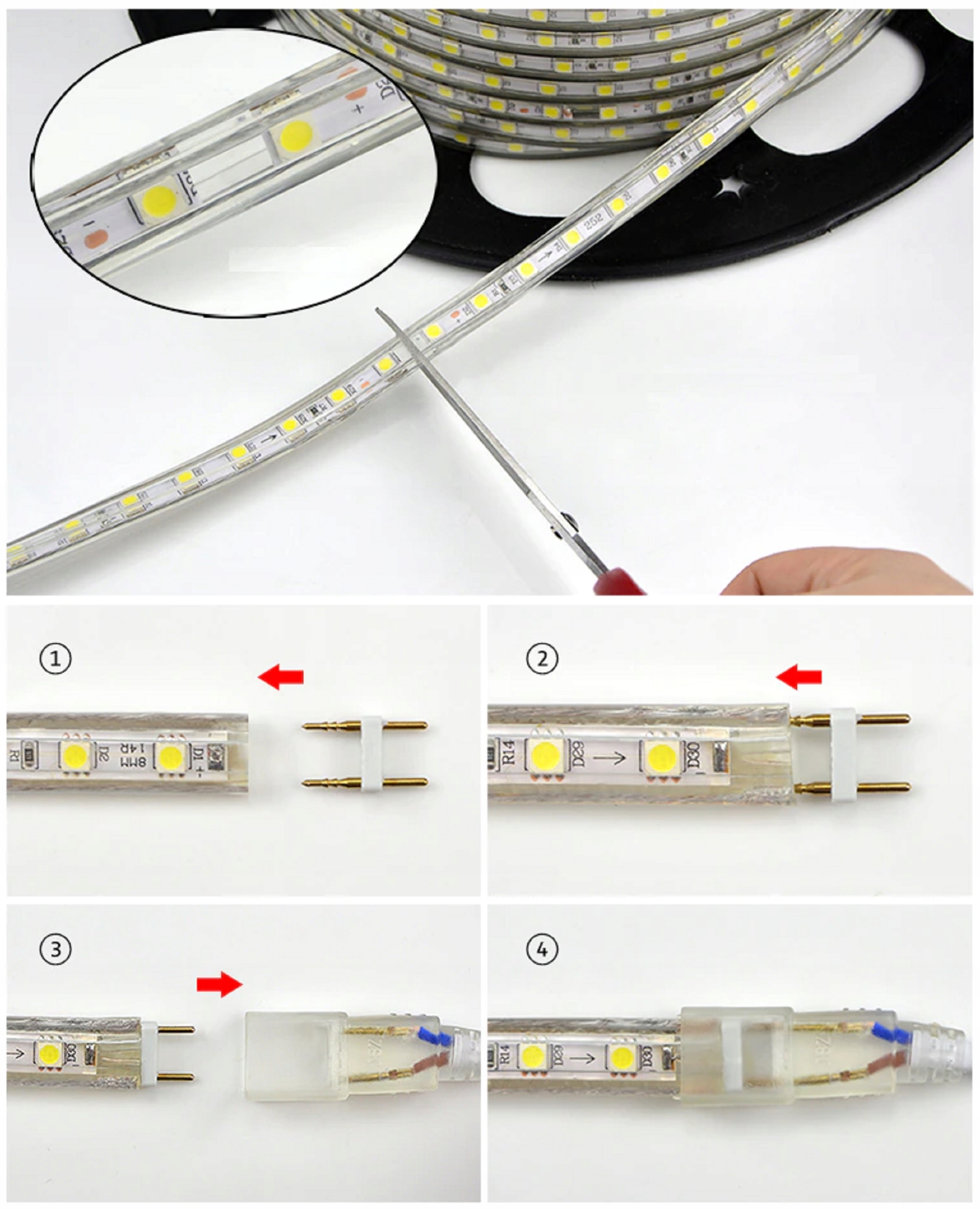 ZEWNĘTRZNA TAŚMA LED 230V IP68 5050 CIEPŁY / ZIMNY Kod producenta FENIKS_LED_04655