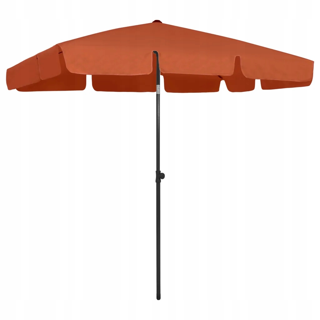 Parasol Plażowy Terakota 200X125 CM Uchylny Uv Odporny Wentylowany