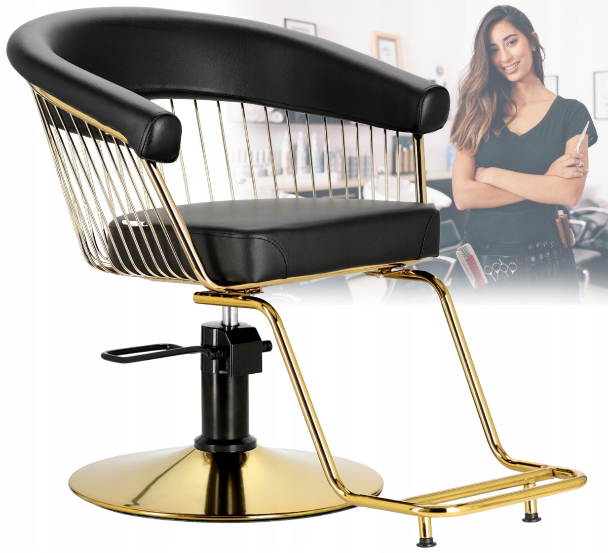 Kadeřnické hydraulické barberské křeslo do kadeřnického salonu Zoe