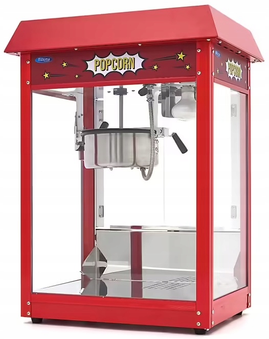 Maszyna do Popcornu Profesjonalna Czerwona 1375W 150g Maxima 09506005