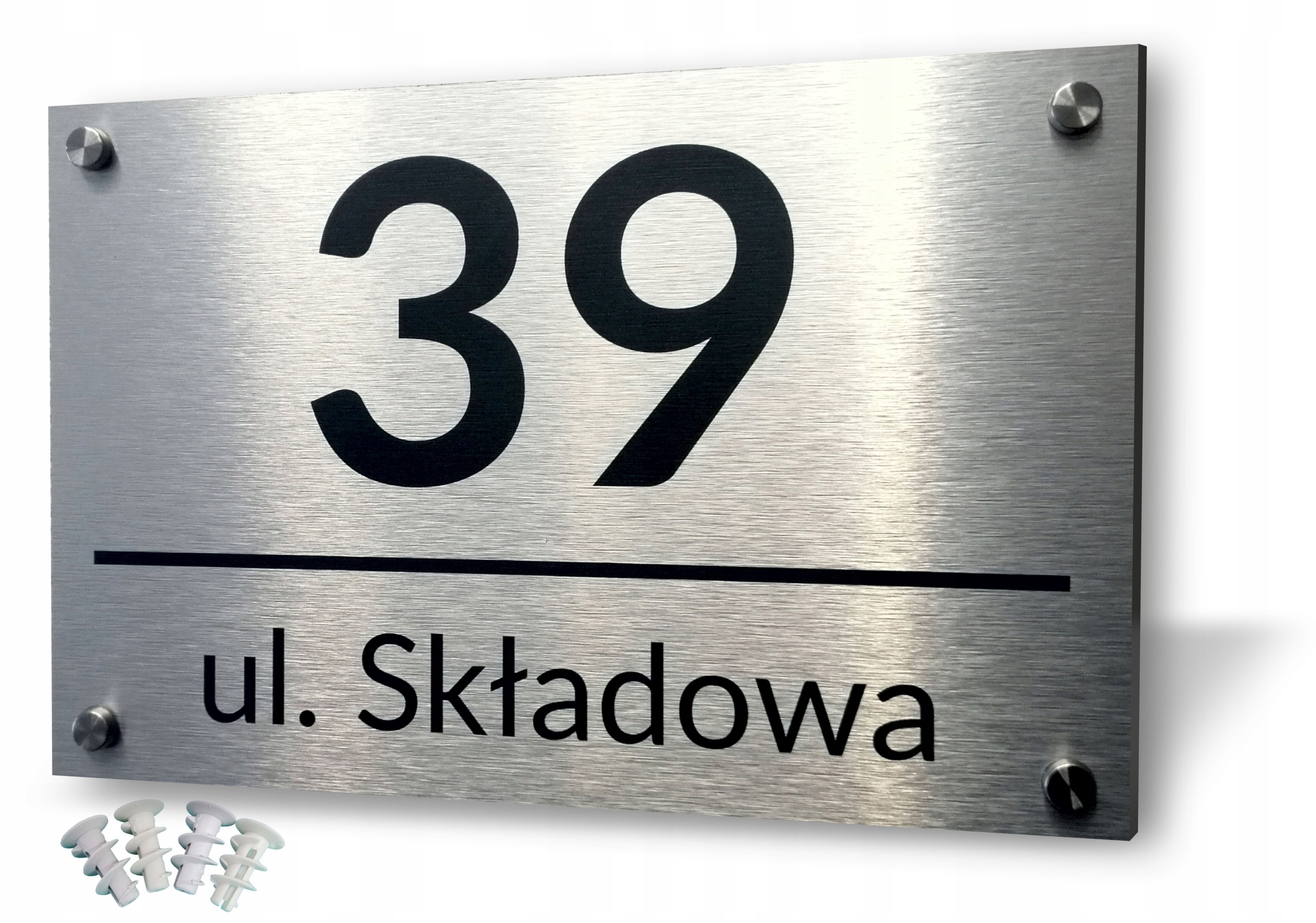 

Tabliczka Adresowa Aluminiowa Numer domu Dystanse