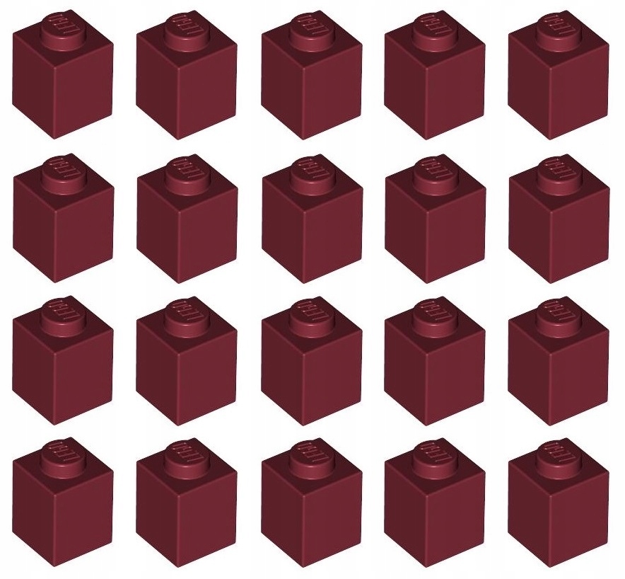 

Lego cegła 1x1 bordowa 20 szt. 3005 Nowa
