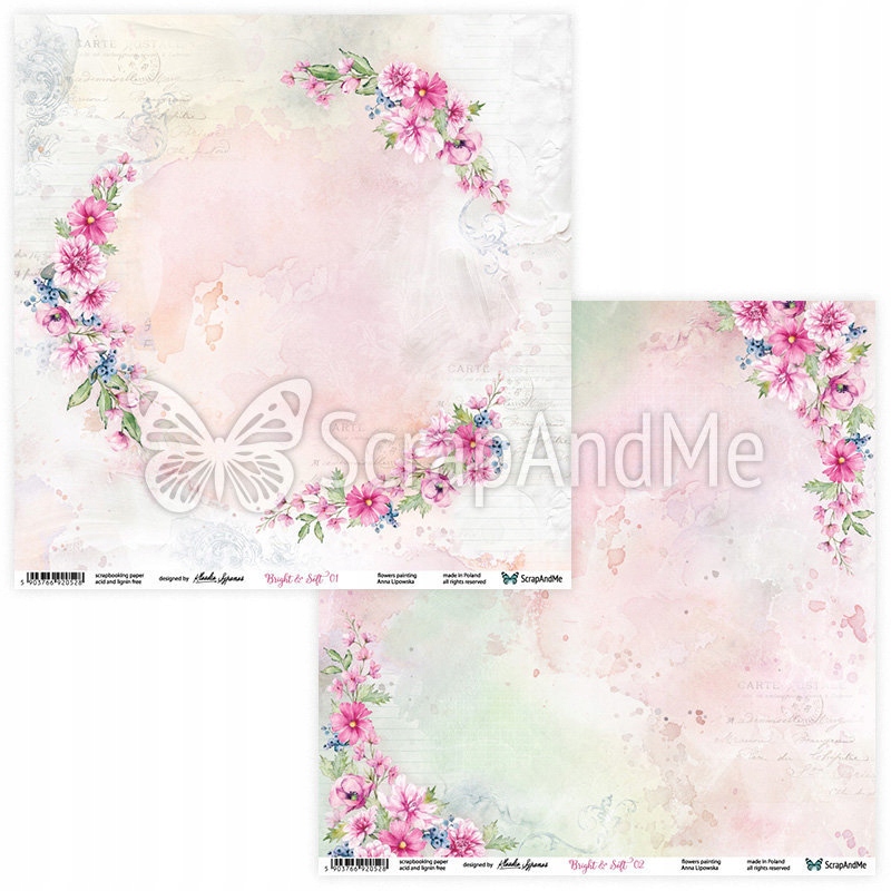 Bright and Soft arkusz 01/02 ScrapAndMe