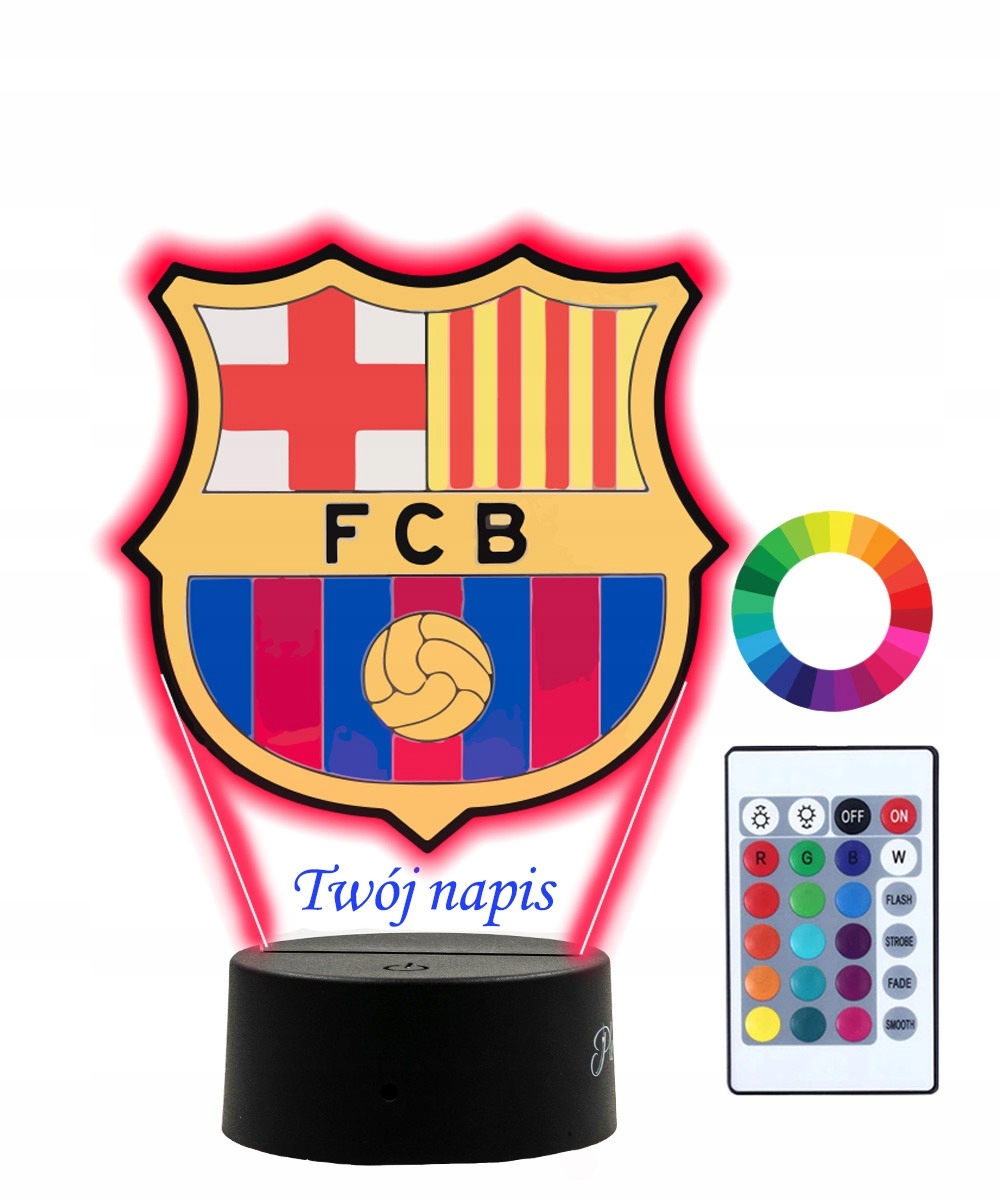 

Lampka Nocna z Nadrukiem 3D Led Fc Barcelona Imię
