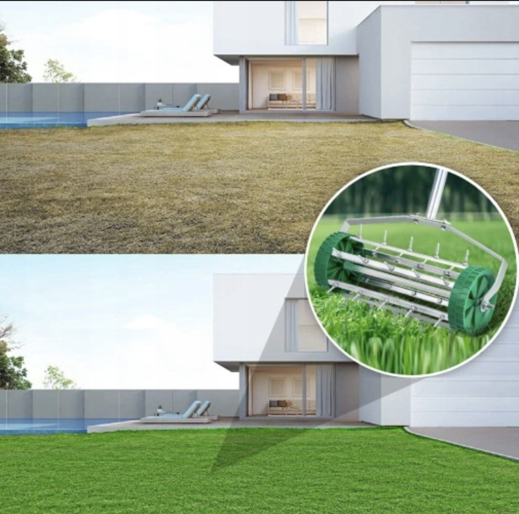 AERATOR do trawnika WERTYKULATOR RĘCZNY OBROTOWY WALCOWY TRAWY MURAWY KOLCE Kod producenta SOLIDNY AERATOR DO NAPOWIETRZANIA TRAWNIKA