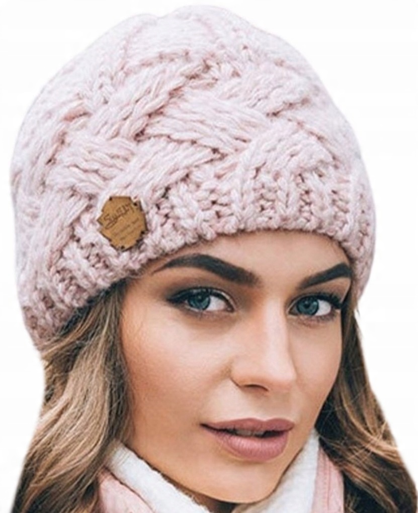 

Damska Czapka pleciona zimowa ocieplana beanie