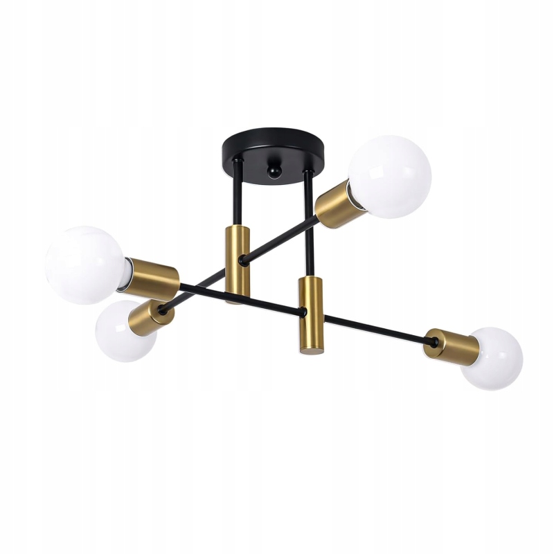 Závěsné Stropní Svítidlo Lustr E27 Černá Zlato Modern Do Obývacího Pokoje Ložnice