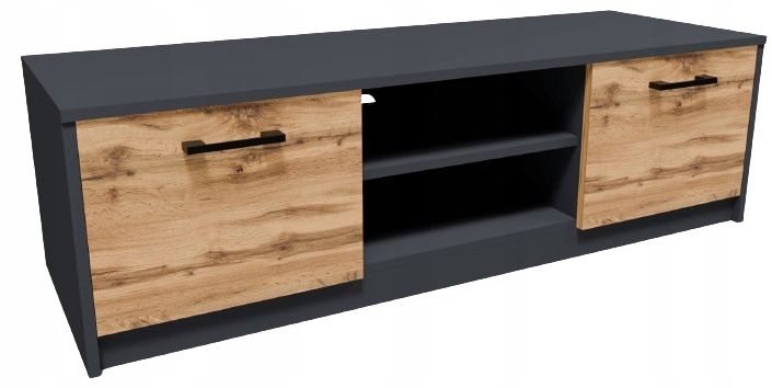 Skriňa Rtv stolík 2DC 120 cm Grafit-wotan komoda antracit Rob