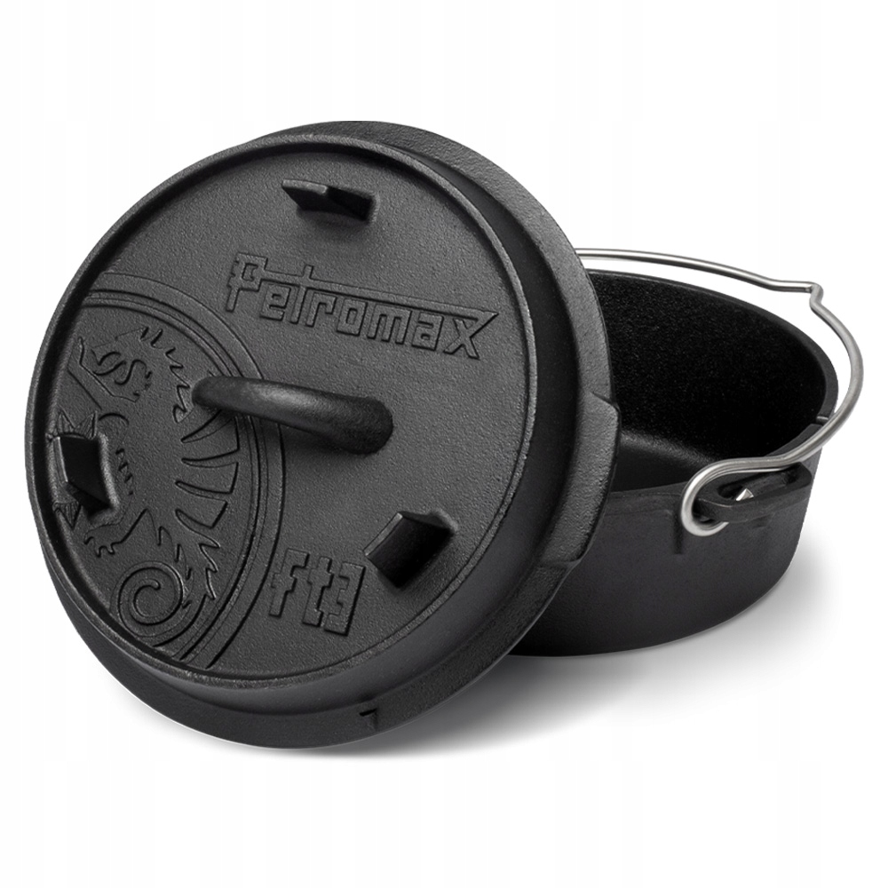 Liatinový kotlík Petromax Dutch Oven s plochým dnom 1,6 L