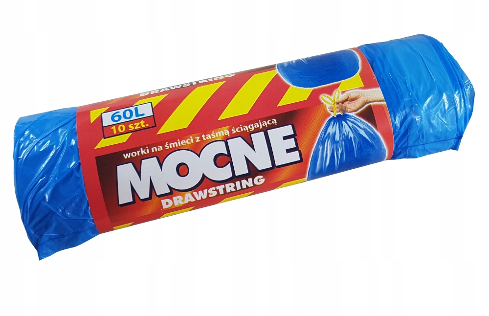 

Worki na śmieci z taśmą niebieskie Mocne 60l 10szt