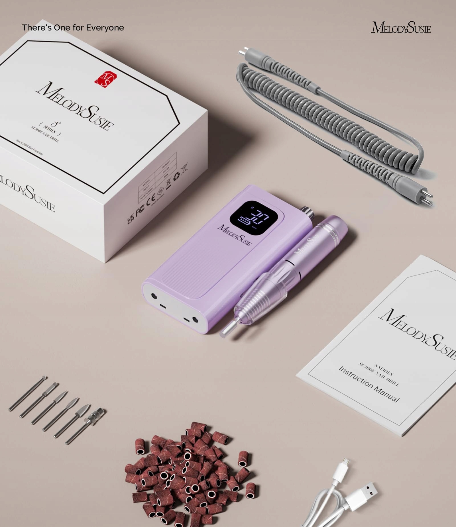 MELODYSUSIE Frezarka Do Paznokci 30000 Umin LCD Manicure Pedicure — miniatura 7