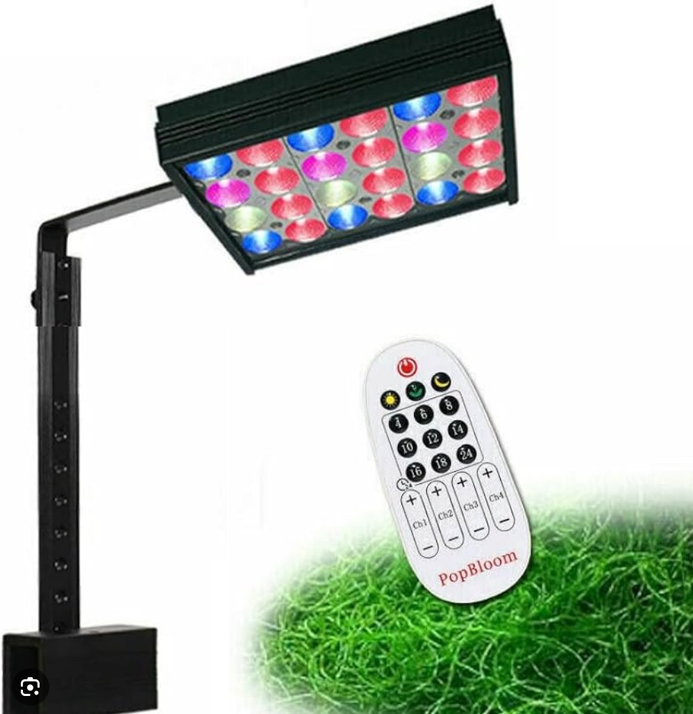 Levně Lampa Pro Refugium Popbloom S16 Fluo Řasy Rostou Dálkové Ovládání A Držák Viz