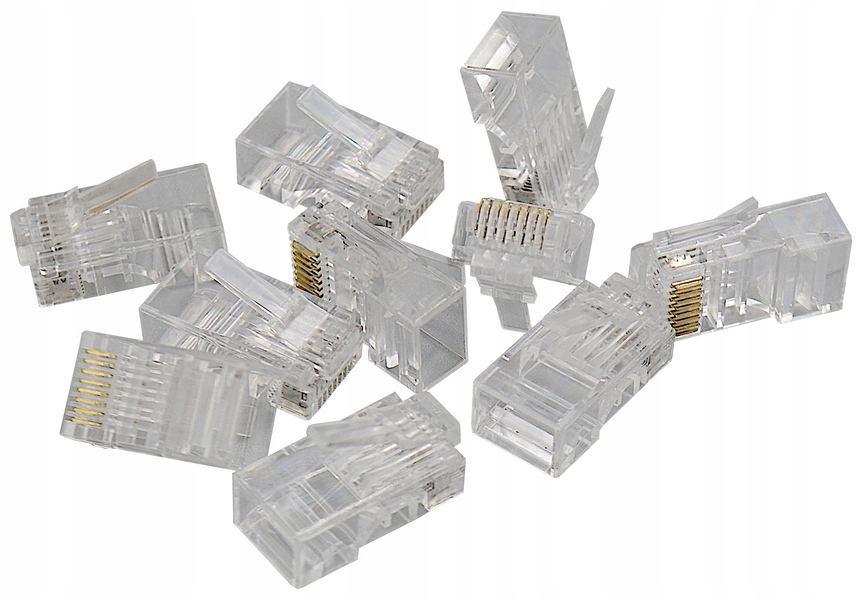 WTYK RJ45 KAT.6 UTP 8P8C WTYCZKI INTERNETOWE POZŁACANE 10SZT. Kod producenta W-88U-6/10 D