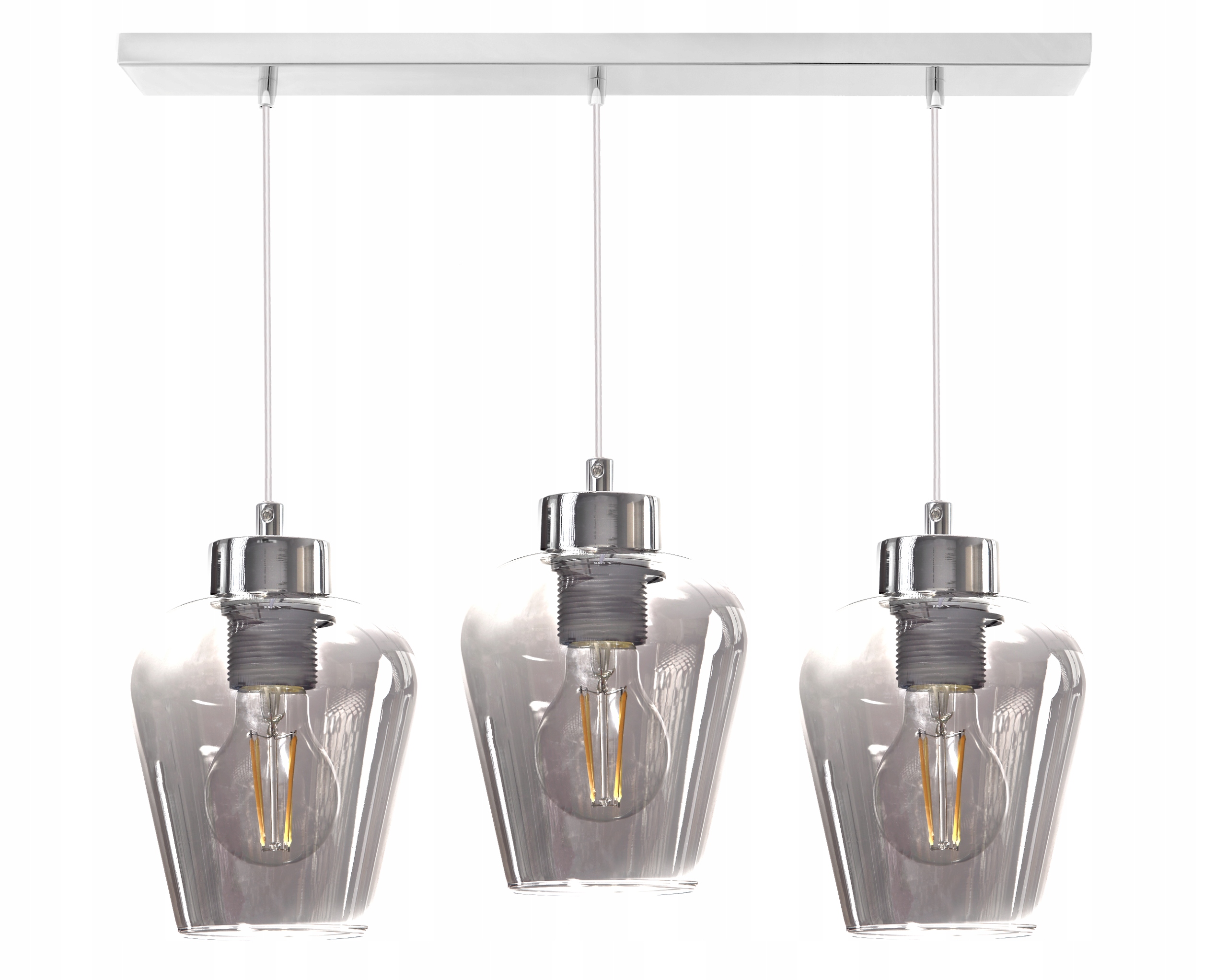 Závěsné Stropní Svítidlo Lustr Cristal Chromovaná Skleněná Led Stínidla E27