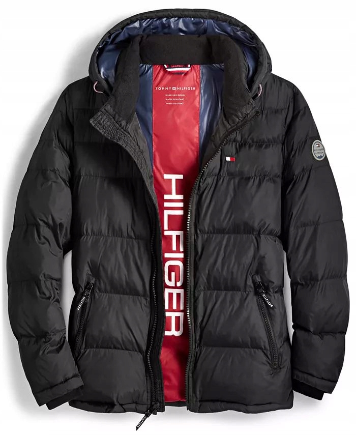Tommy Hilfiger pikowana zimowa kurtka męska Puffer czarna M