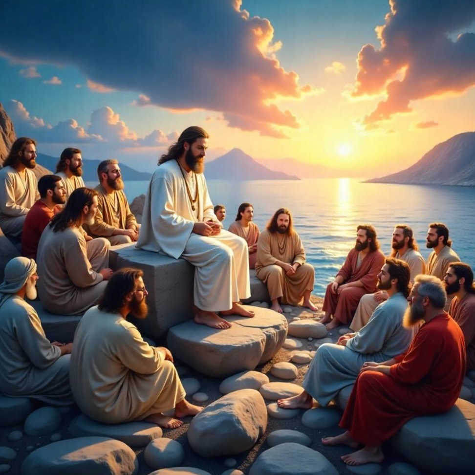 Diamantová výšivka Příroda Modlitba Ježíše Náboženské Diamanty Čtvercové 50x50cm