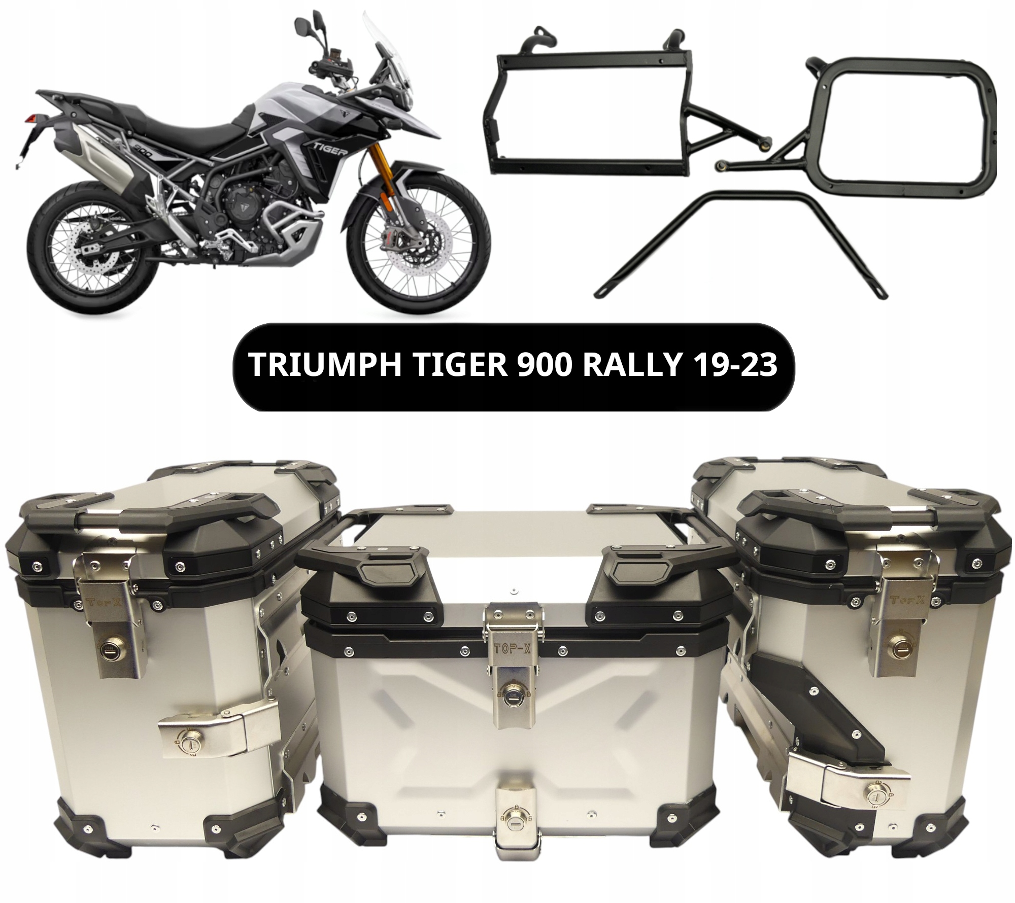 Eloxované Hliníkové Kufry Konstrukce Triumph Tiger 900 Rally 19-23 Set TopX