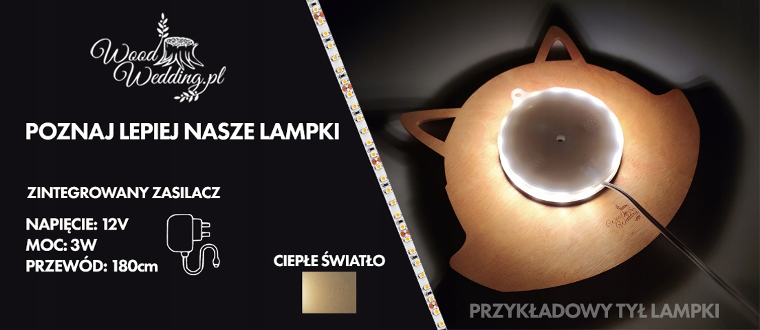 Lampka nocna LED drewniana dla dzieci PANDA, lampka PANDA Marka inna marka