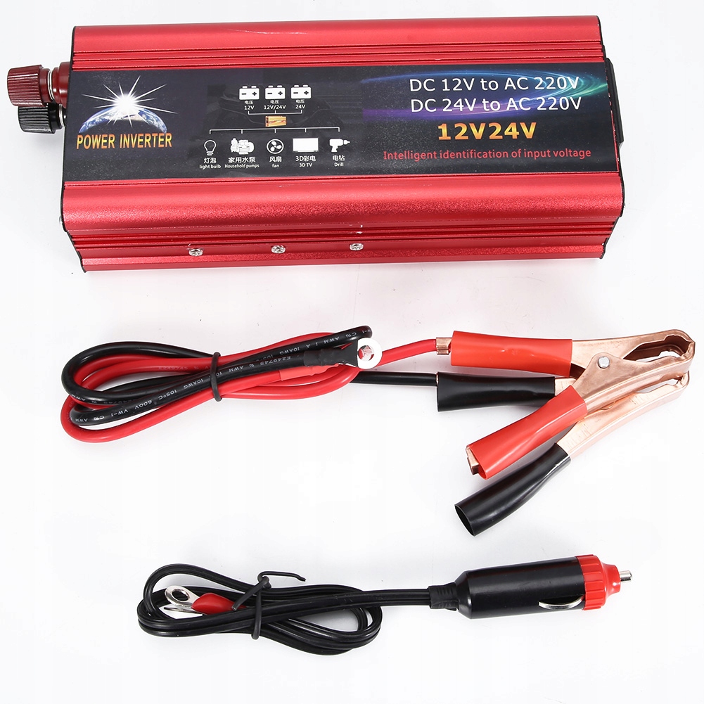Menič 12V 220V Automobilový Invertor 2000W