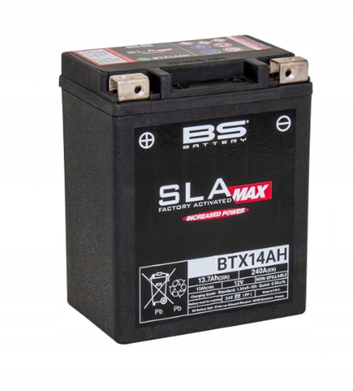Bs Batéria BTX14AH Max (fa) (YTX14AH-BS) 12V 13AH 134X89X166 Bezúdržbový