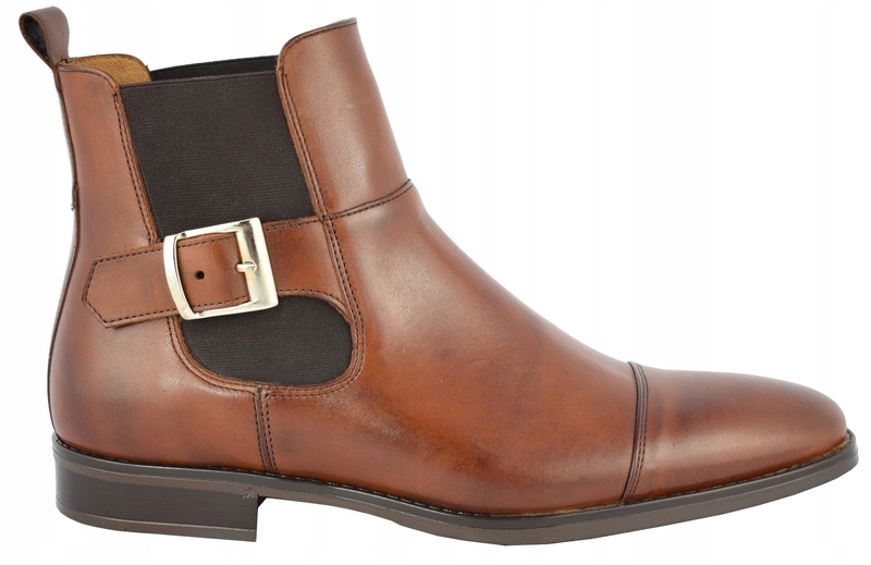 BUTY SZTYBLETY MĘSKIE SKÓRA BRĄZ 41 27,5 cm PAN Marka PAN