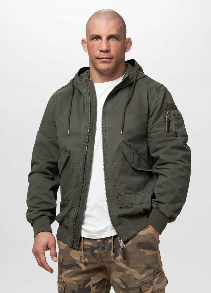 Pánská přechodová bomber bunda s kapucí Pitbull Magnus na zip