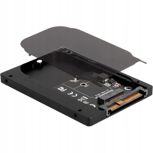 Adapter Delock 2,5" U.2 SFF-8639 do M.2 NVMe 2280, czarny
