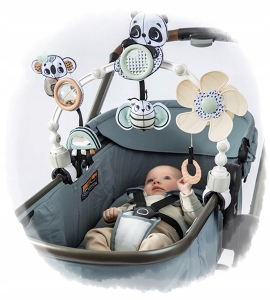 Tiny Love ŁUK PAŁĄK z zabawkami NA FOTELIK WÓZEK LEŻACZEK Black White Decor Materiał plastik