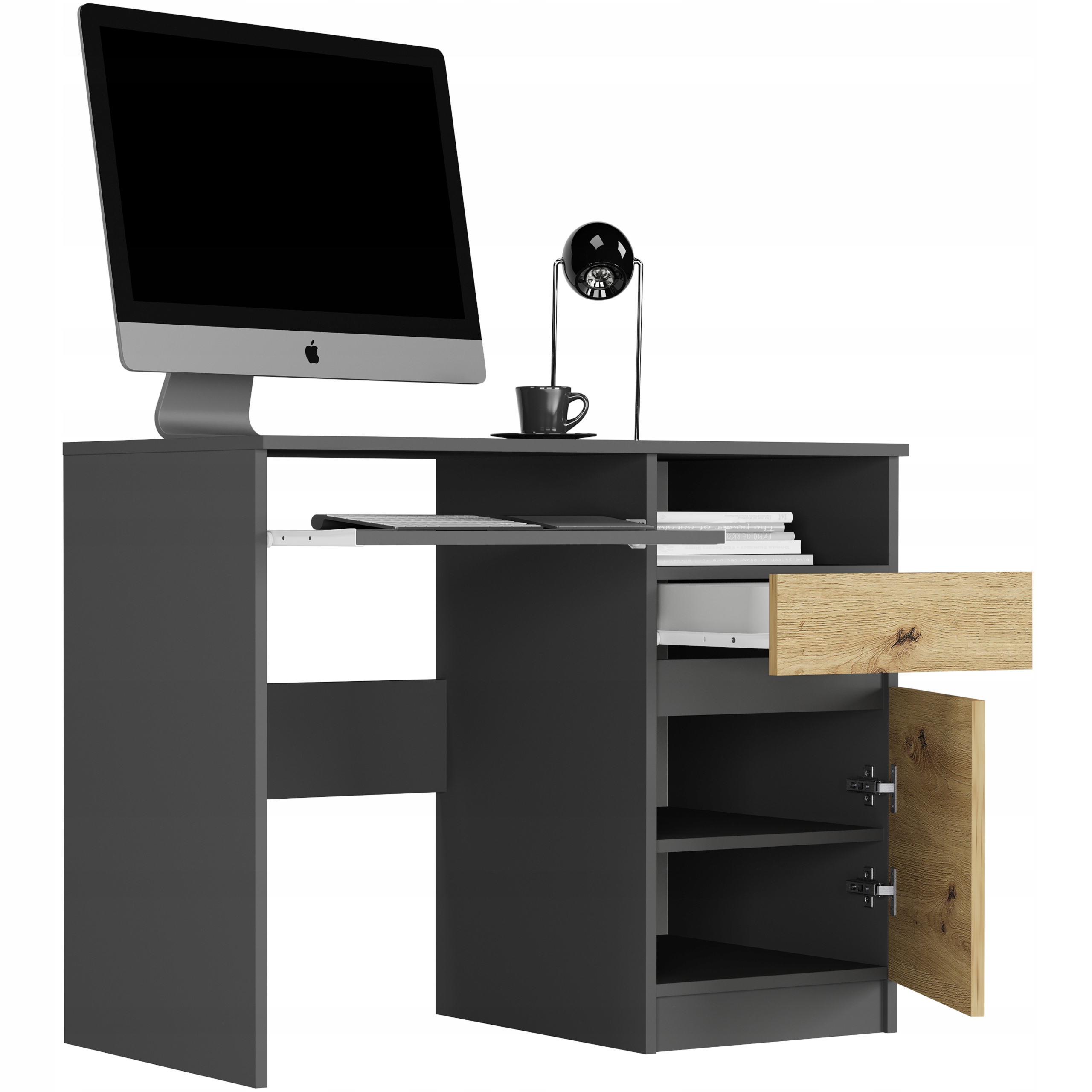 Meble biurko komputerowe stolik 96cm N-35 ANTRACYT MIX ARTISAN