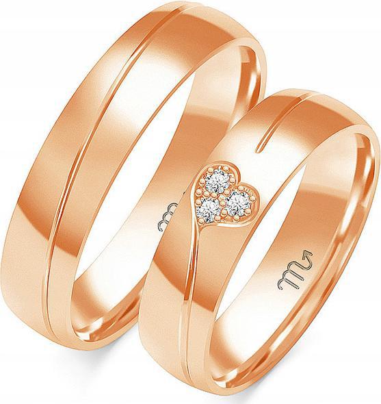 Zlatý snubní prsten pro pár 585 r 17 18 19 elegantní pod gravírování 14k