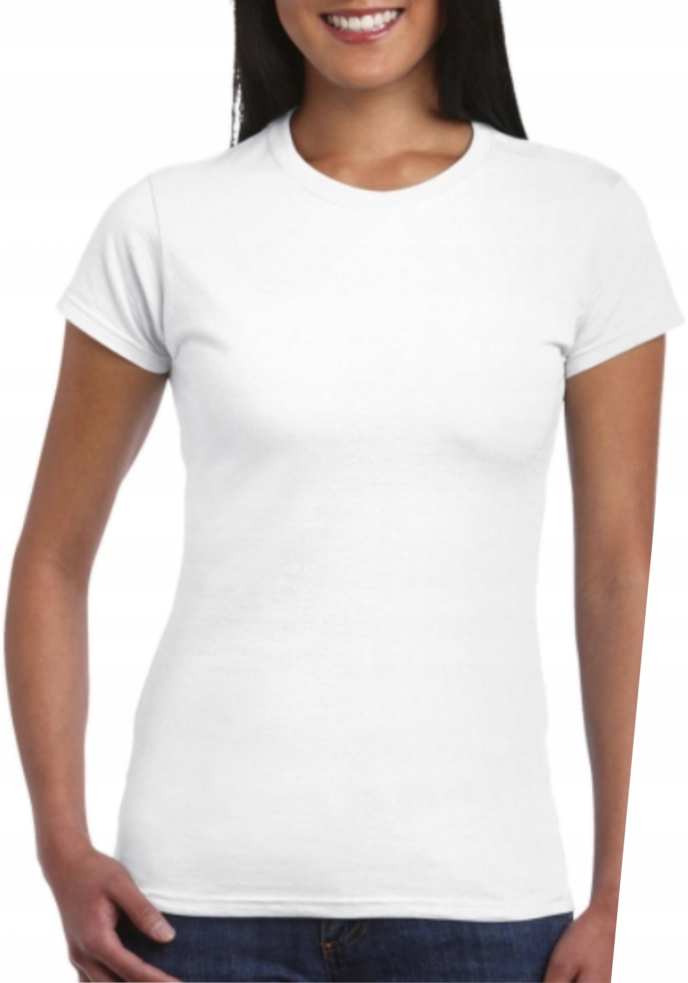 T-SHIRT tshirt KOSZULKA ODZIEŻ BLUZKA GŁADKA DAMSKA BIAŁA BEZ NADRUKU M