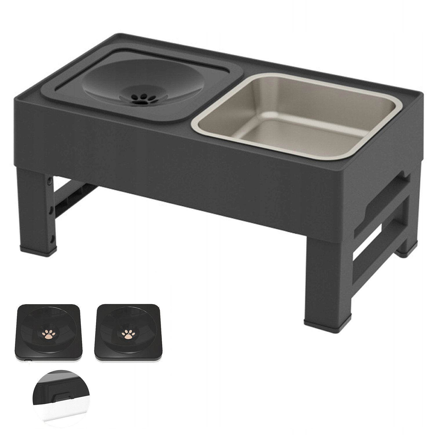 Levně Miska Pro Psa Nastavitelná 2V1 Na Stojanu, Dvojitá, Zpomalující Odkapávání