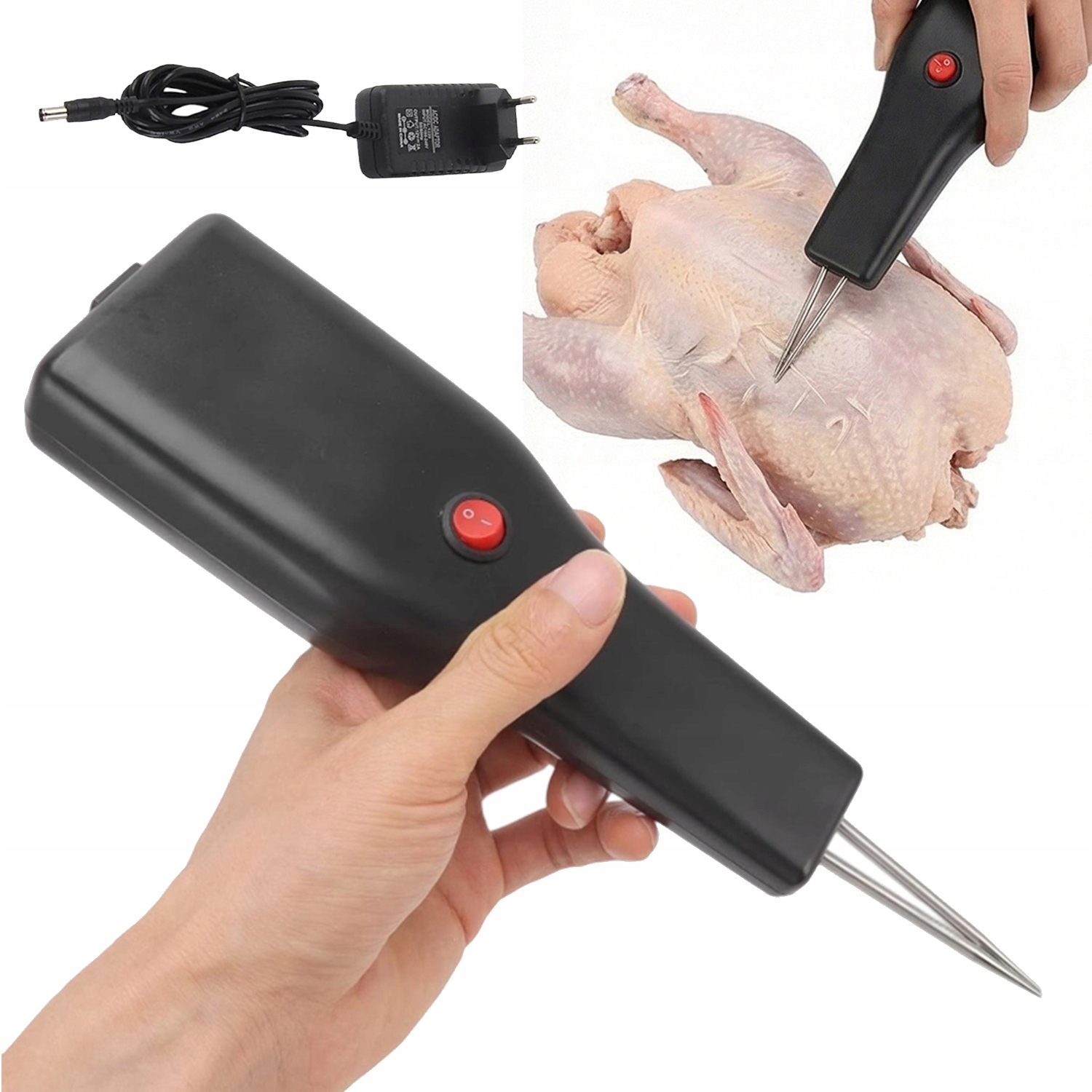 Elektrická Škrabka Na Drůbež – Kuřata, Kachny, Husy – Ruční Černá