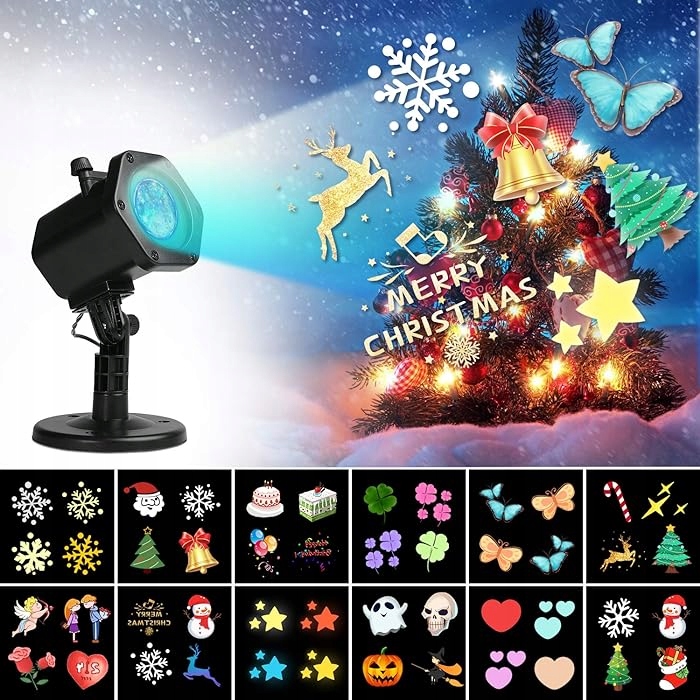 LAMPA PROJEKCYJNA PROJEKTOR RZUTNIK LED MIRIC ML-1 12 WZORÓW NA ŚWIĘTA Kod producenta ML-1