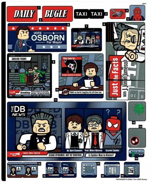 LEGO NAKLEJKI - MARVEL Daily Bugle 76178stk01 NOWY