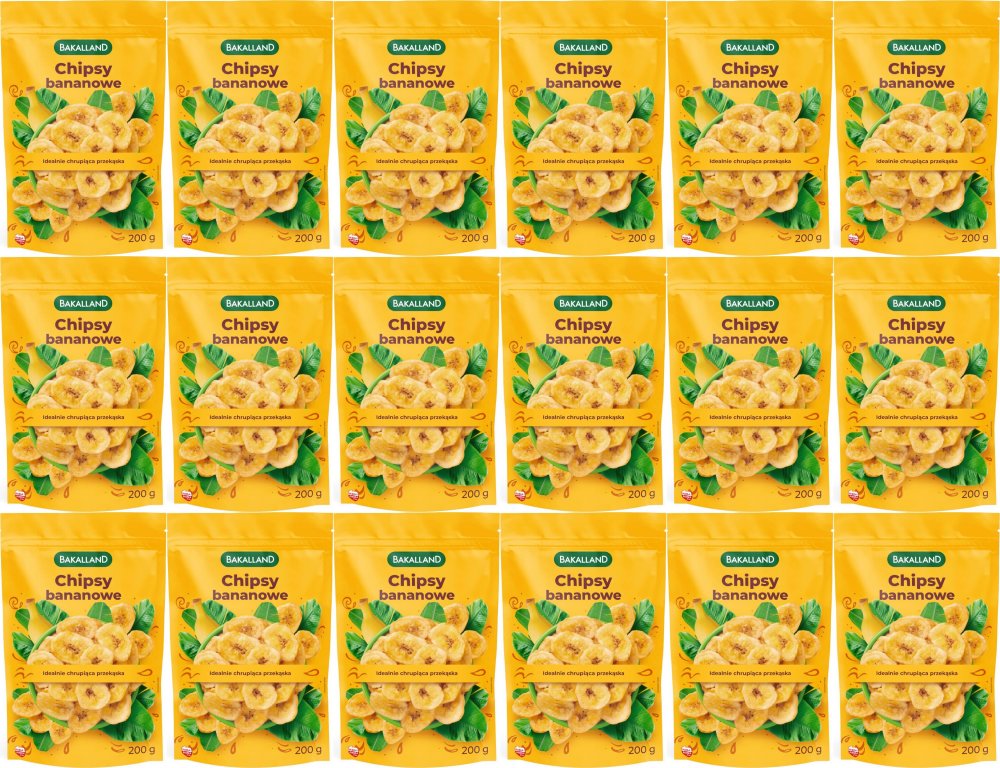 Bakalland Chipsy bananowe 200 g x18