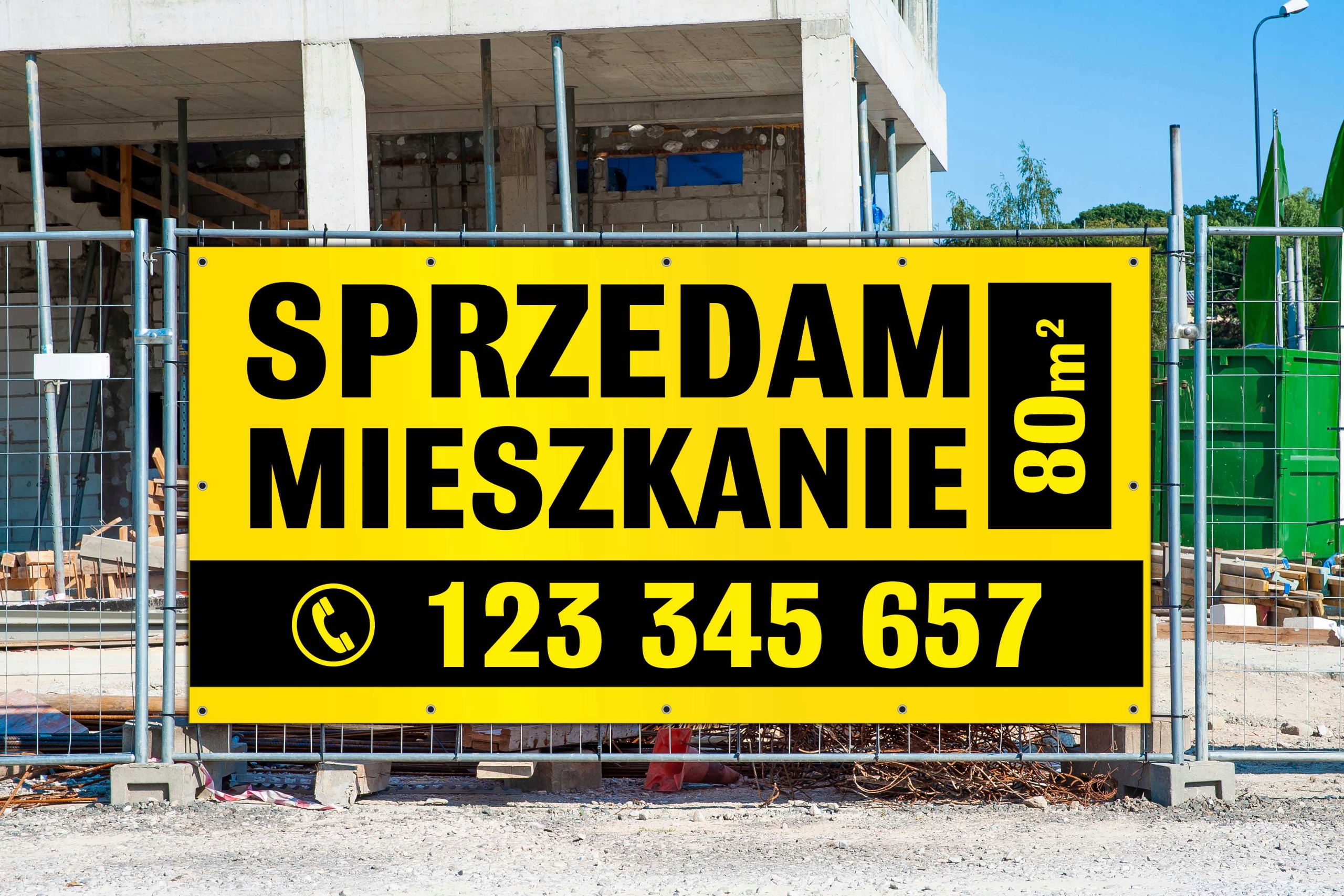 Baner Reklamowy Banery Reklamowe Plandeka MOCNY 1m2 1mk PROJEKT DRUK UV Stan opakowania oryginalne