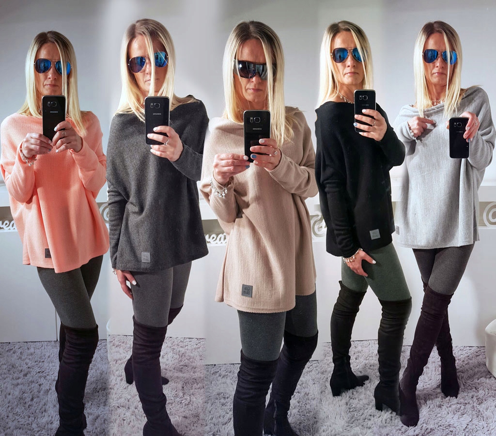 

Sweterek Oversize Tunika Sweter Wool Odkryte Ramię