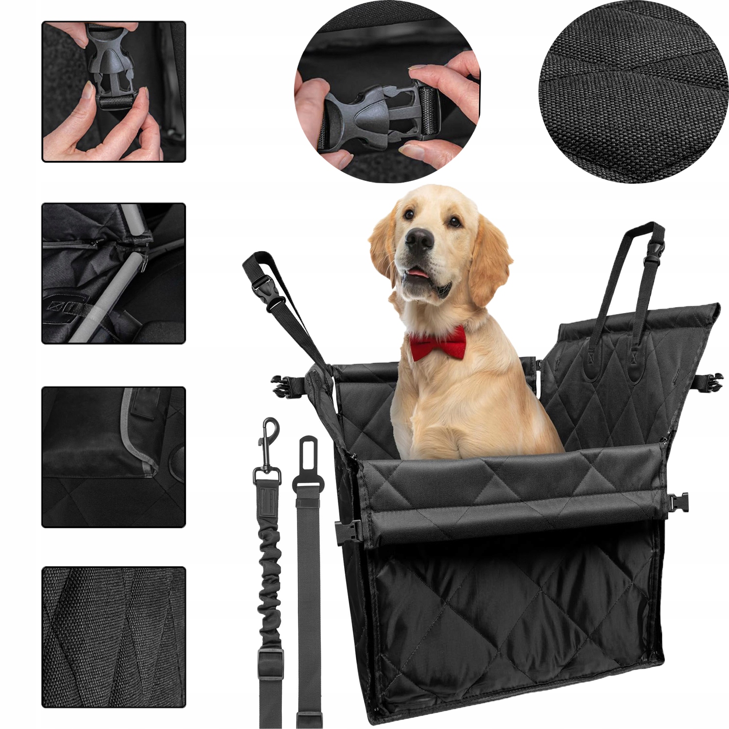 Levně Autosedačka Pro Psa – Snadná A Rychlá Instalace – Vhodná Pro Většinu Aut – Na Zadní Sedadlo I Do Kufru