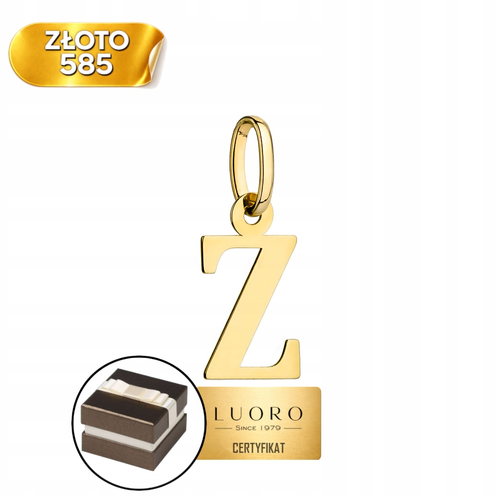 Přívěsek Zlatý 585 14K Písmenko 17 MM Žluté Zlato Elegantní
