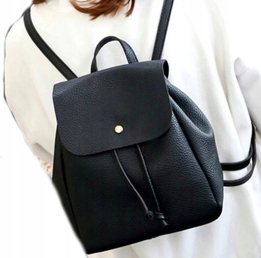 

Skórzany Plecak mały damski miejski retro Czarny