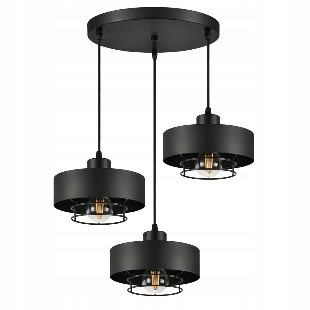 Závěsná stropní lampa Loft Modern Lustr černá 3x E27 Led