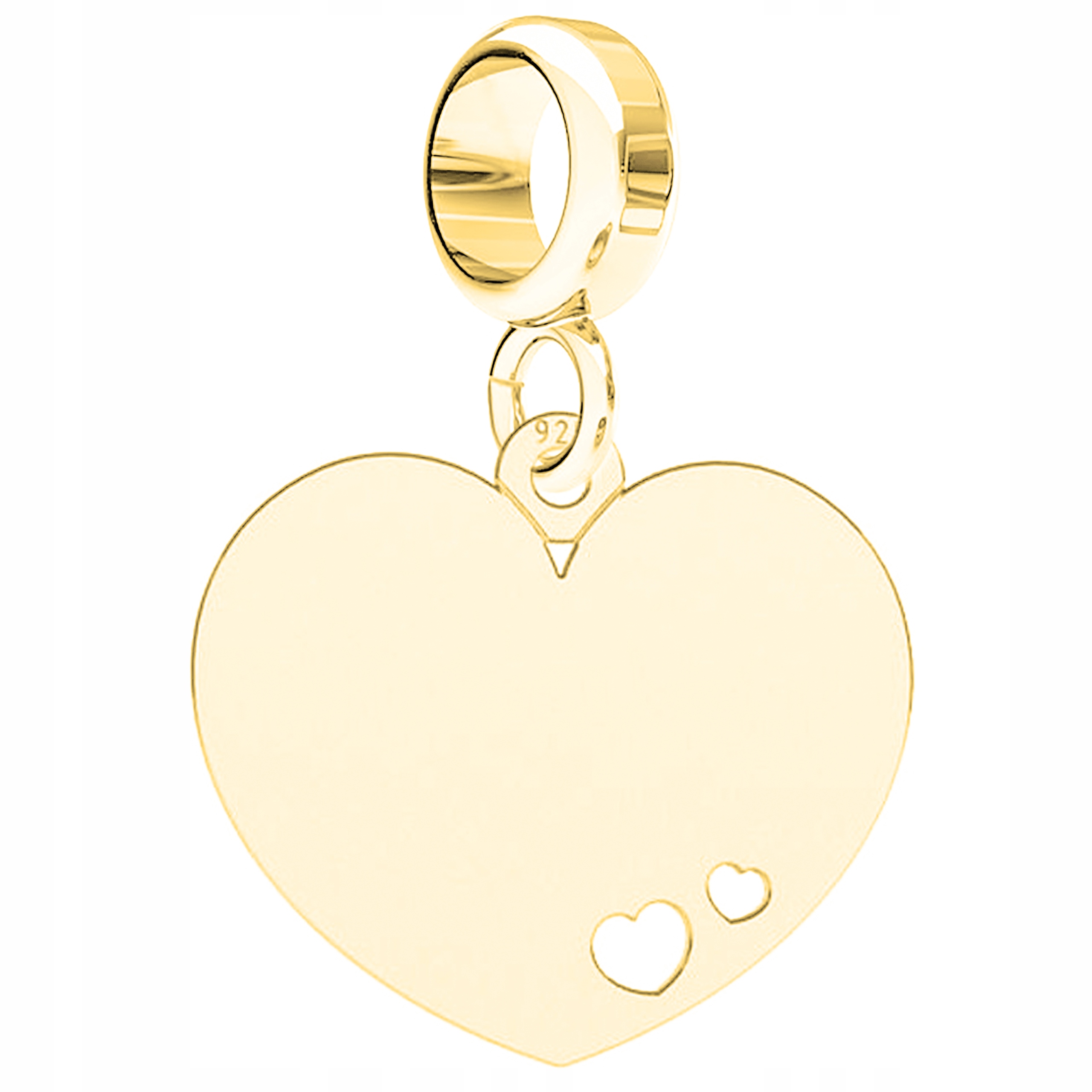 Charms zlaté srdce Srdíčko stříbro 925