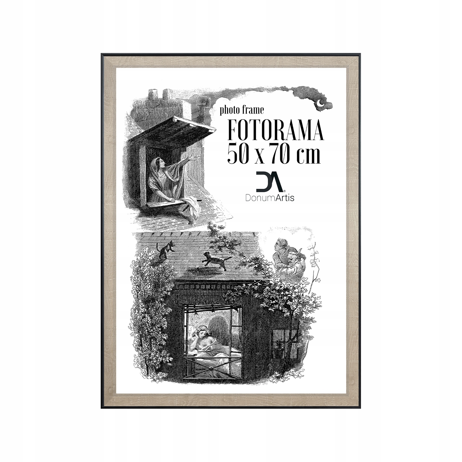 Fotorám Helsinki 50x70 dub Art déco styl svítidlo