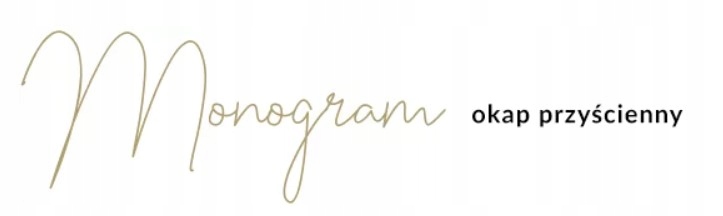 OKAP PRZYŚCIENNY CIARKO MONOGRAM BIAŁY Szerokość produktu 38 cm