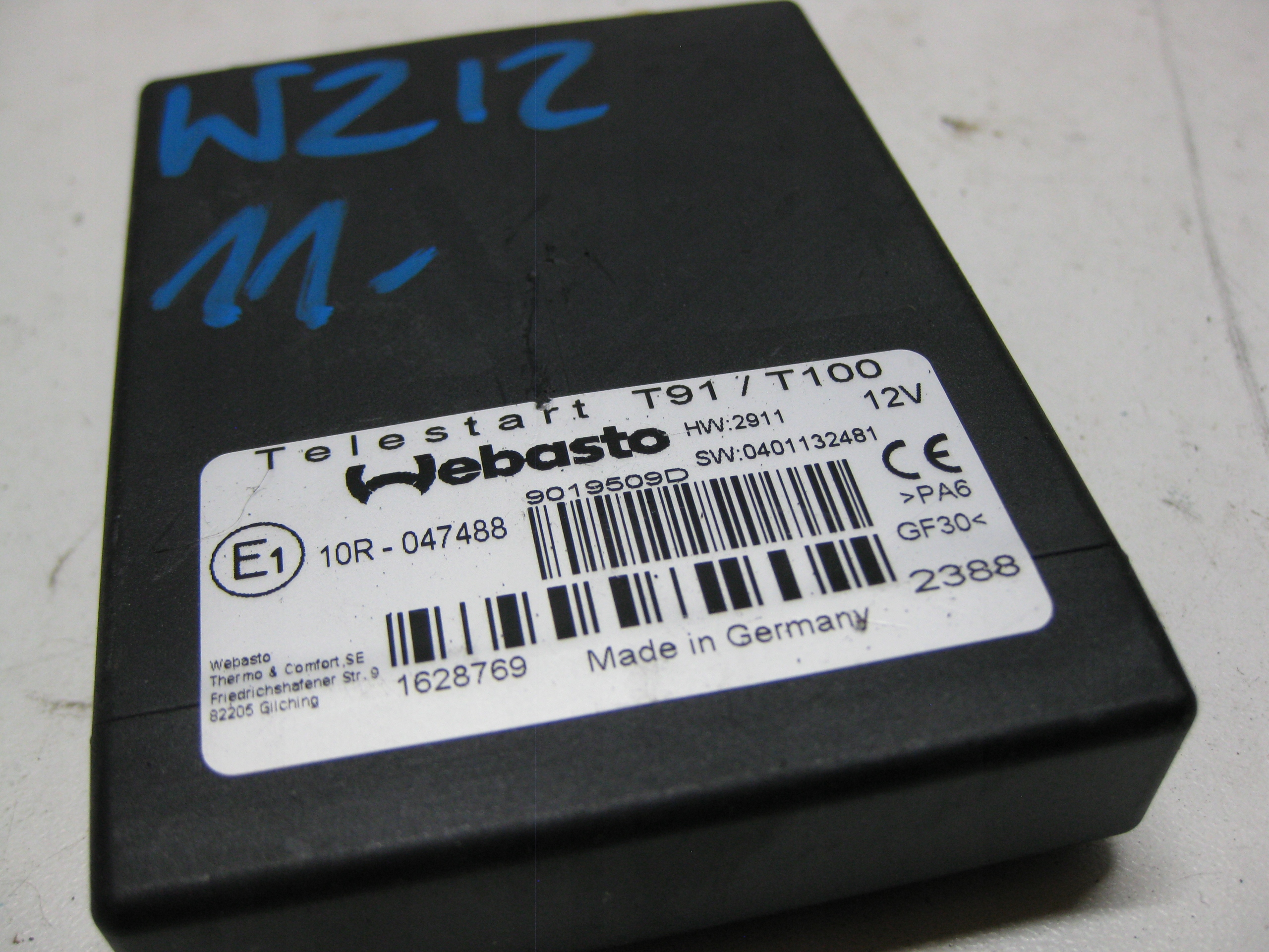 MERCEDES W212 E KLASA 11R module control unit WEBASTO 9019609B