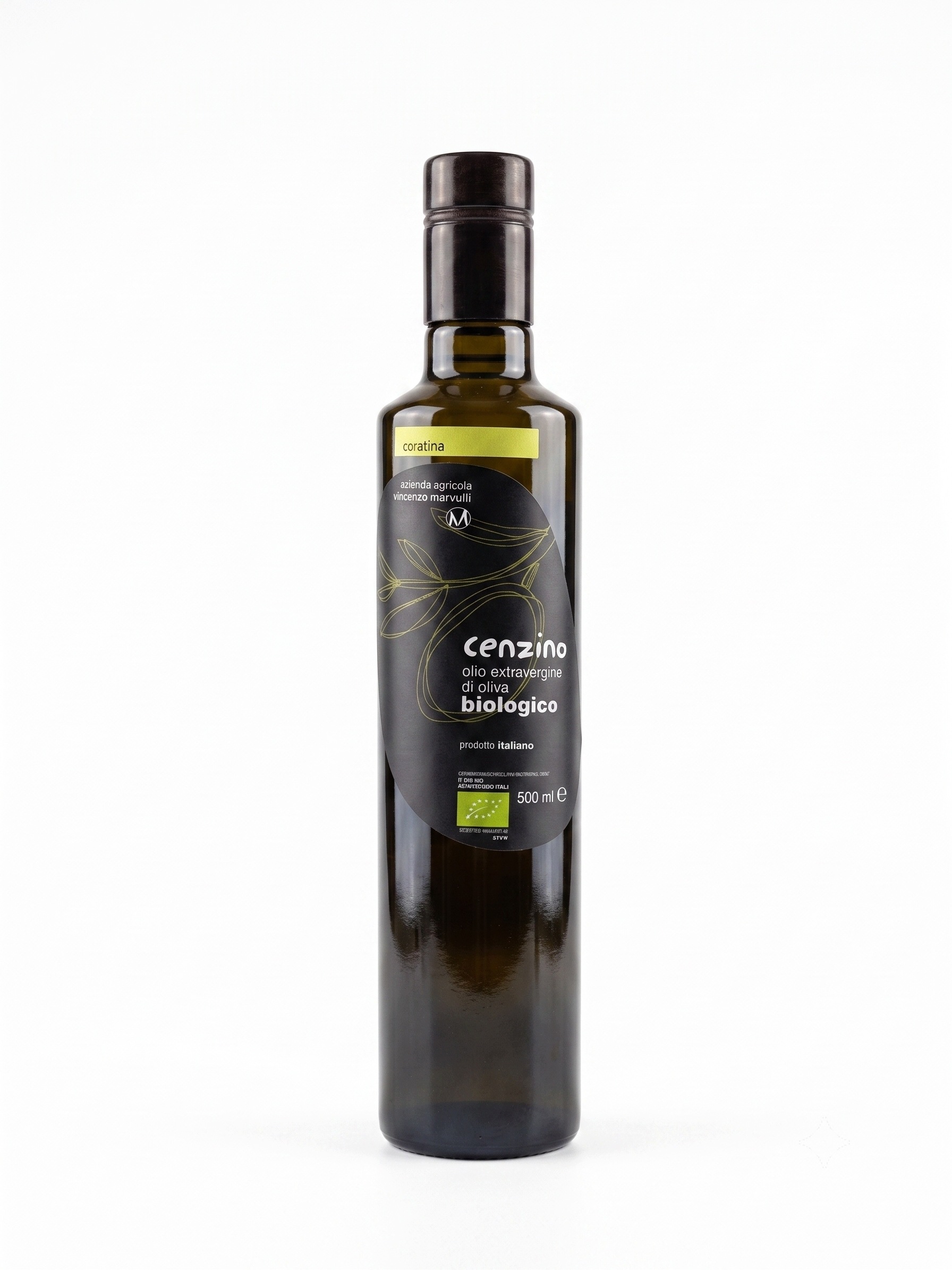 Vysoce polyfenolový olej Cenzino Coratina Bio 673 mg 500 ml Itálie Matera