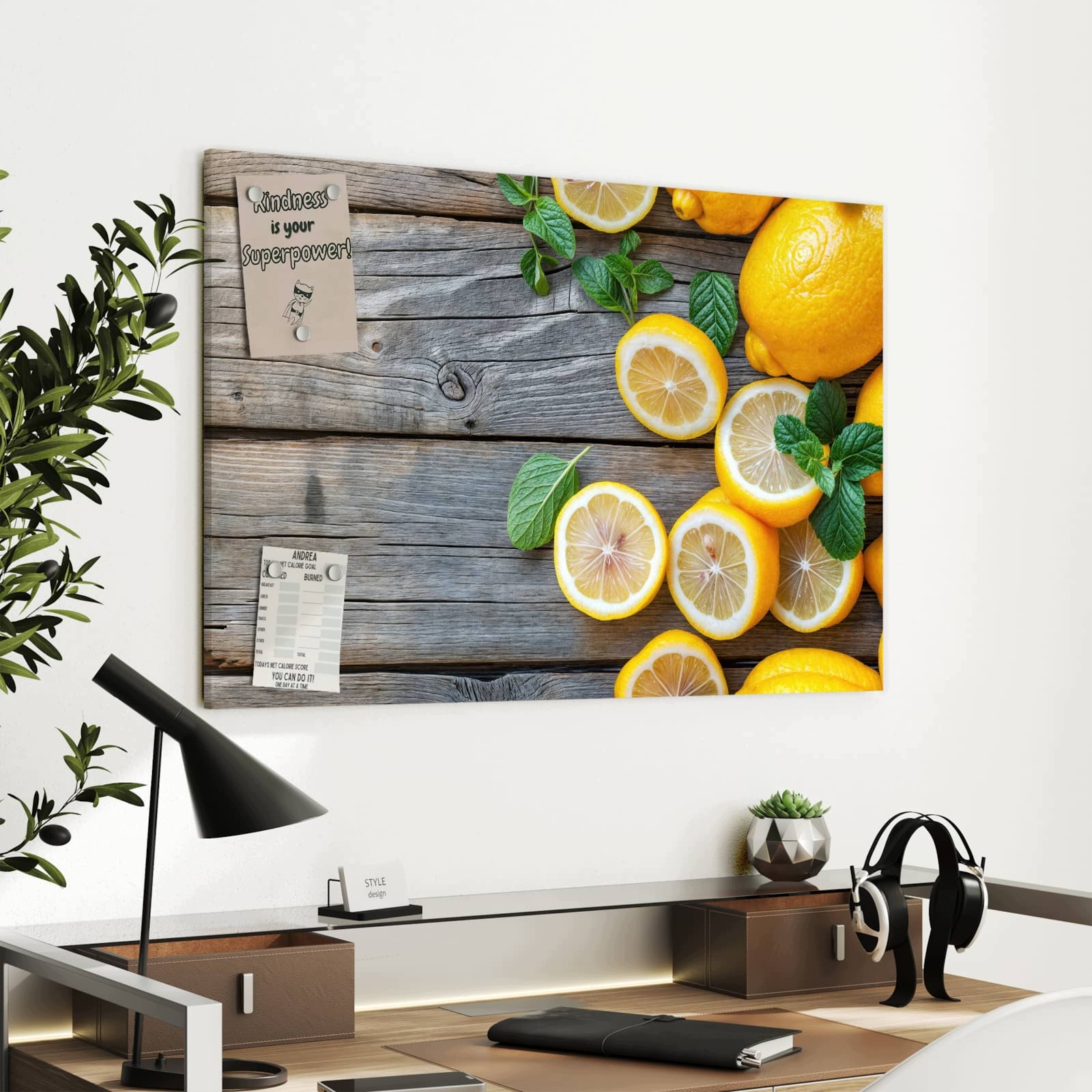 Magnetická tabule Cytryna Svěží 90 × 60 cm